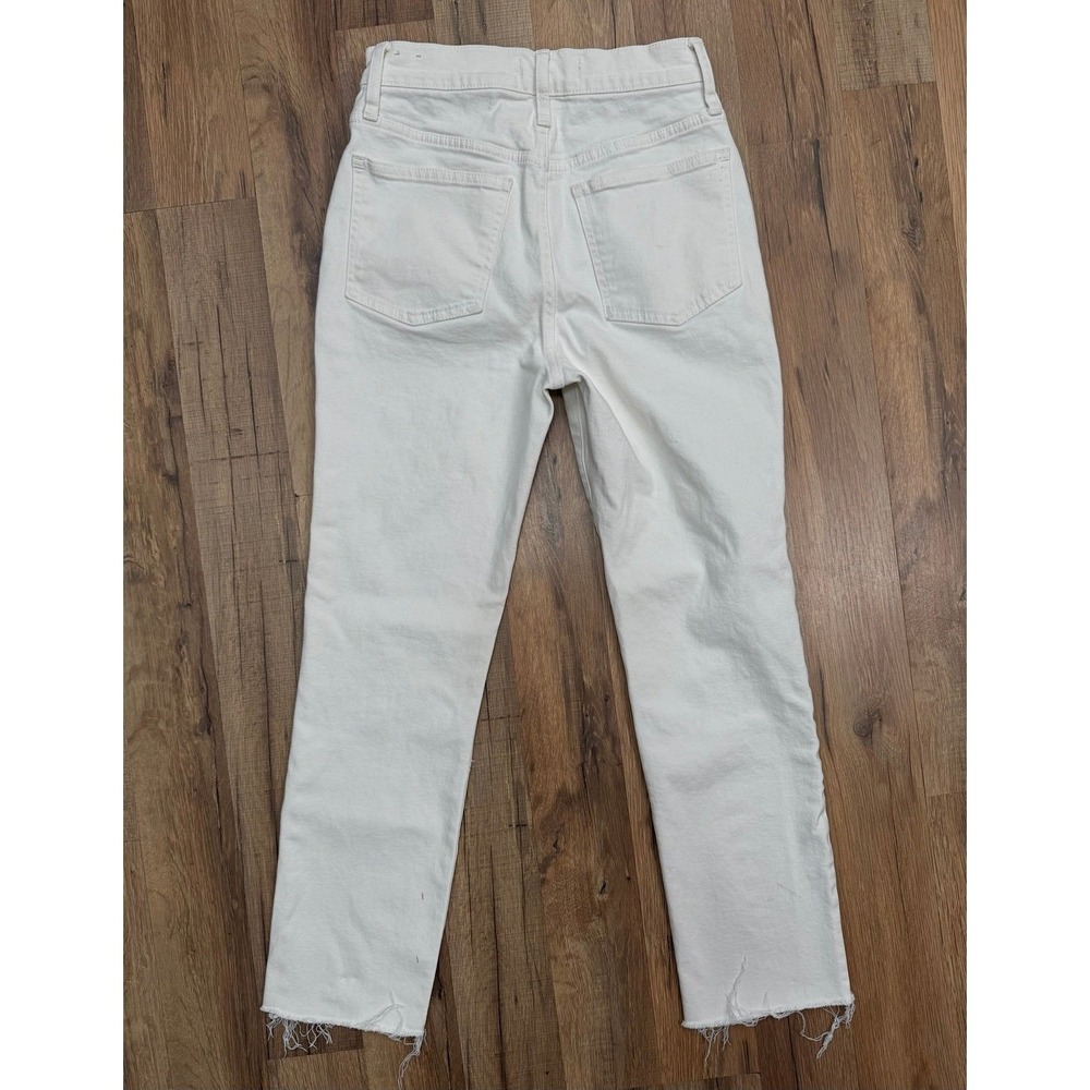 Madewell‎ Skinny Jeans White Raw Hem High Rise Size 25 - Picture 3 of 8